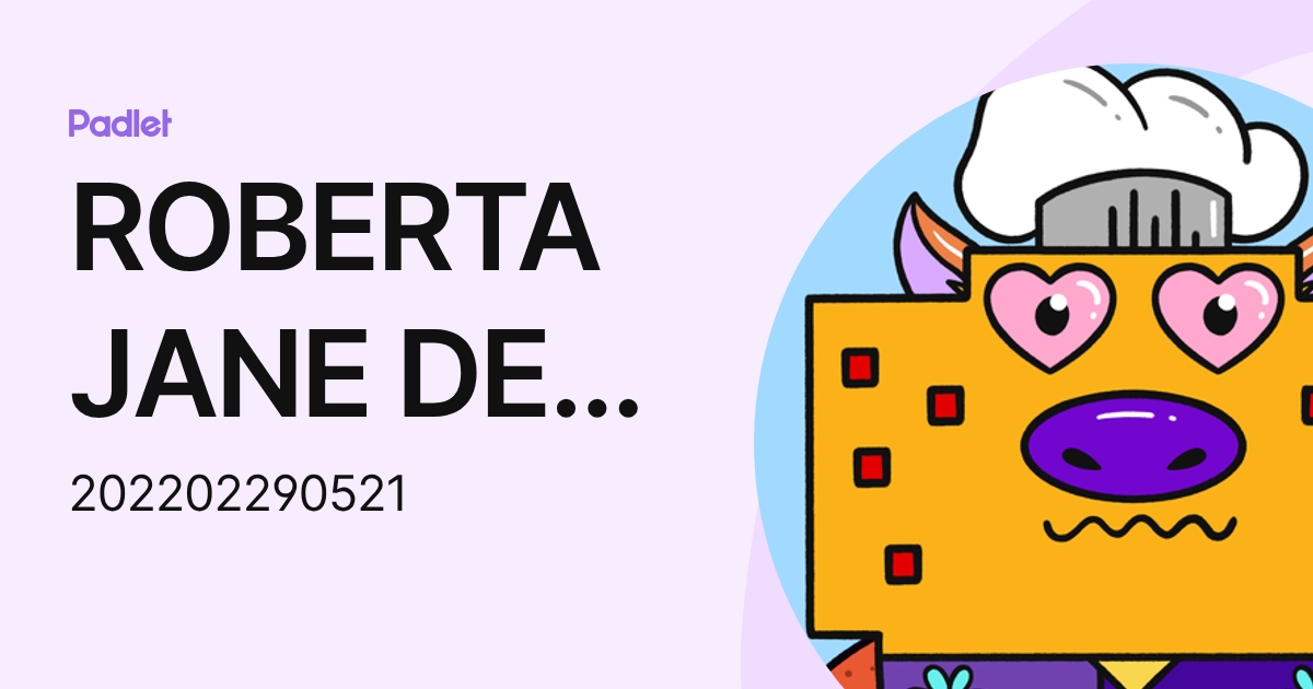 ROBERTA JANE DE SOUZA E SOUSA (202202290521) profile | Padlet