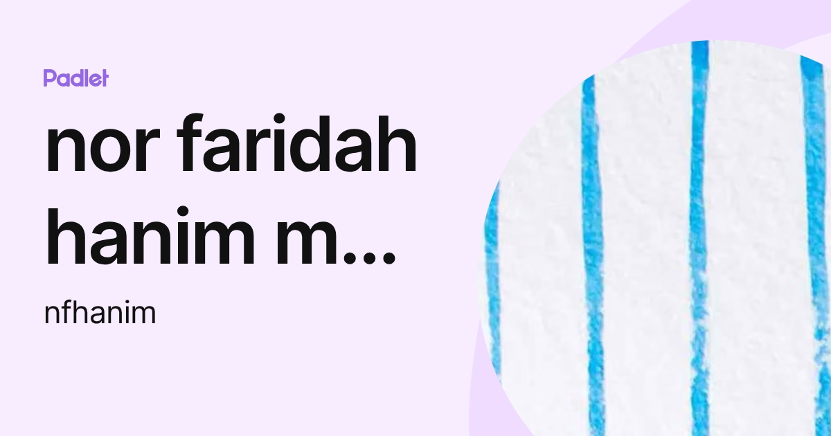 nor faridah hanim mat junit (nfhanim) profile | Padlet