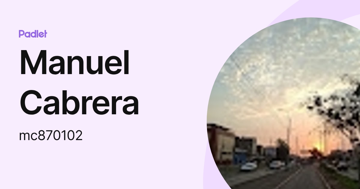 Manuel Cabrera (mc870102) profile | Padlet
