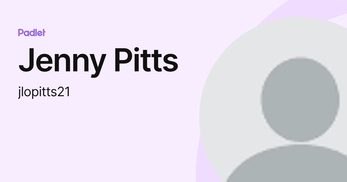 Jenny Pitts (jlopitts21) profile | Padlet