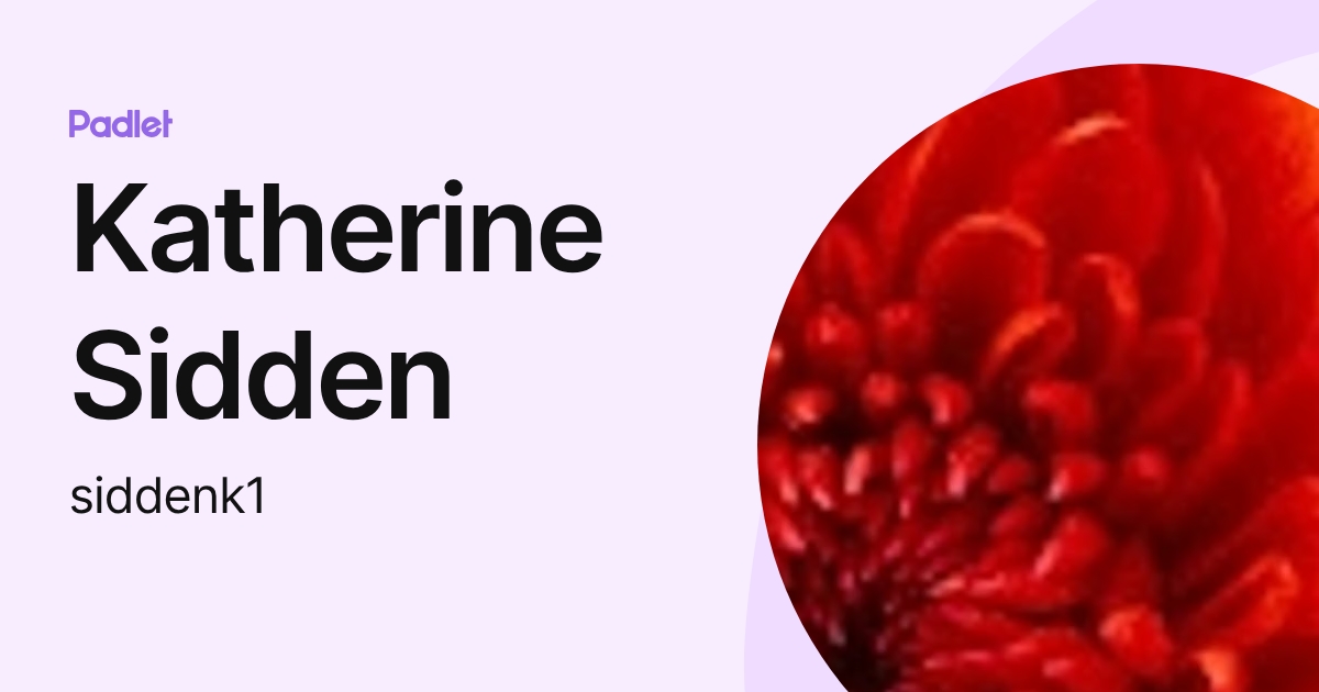 Katherine Sidden (siddenk1) profile | Padlet