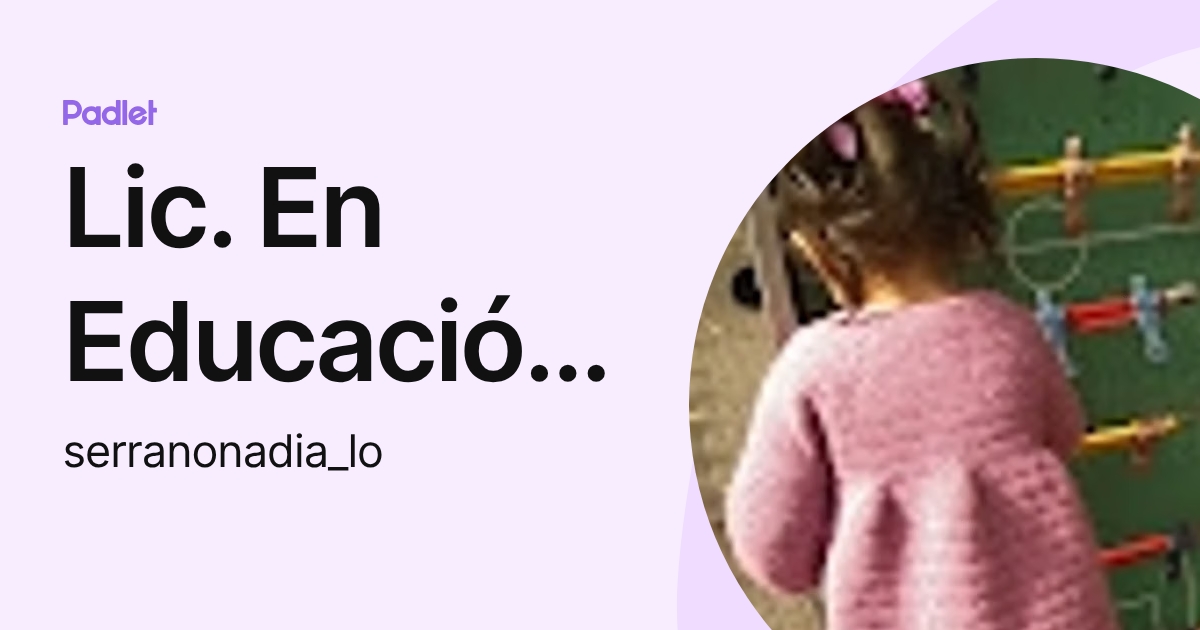 Lic. En Educación Serrano Nadia (serranonadia_lo) profile | Padlet