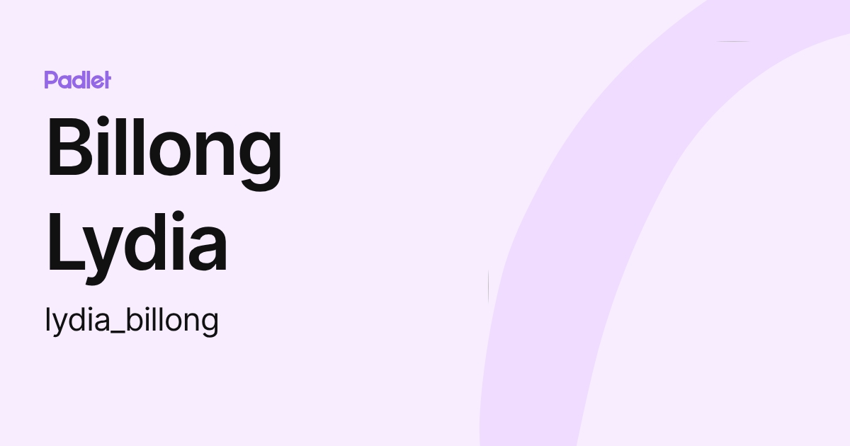 Billong Lydia (lydia_billong) profile | Padlet
