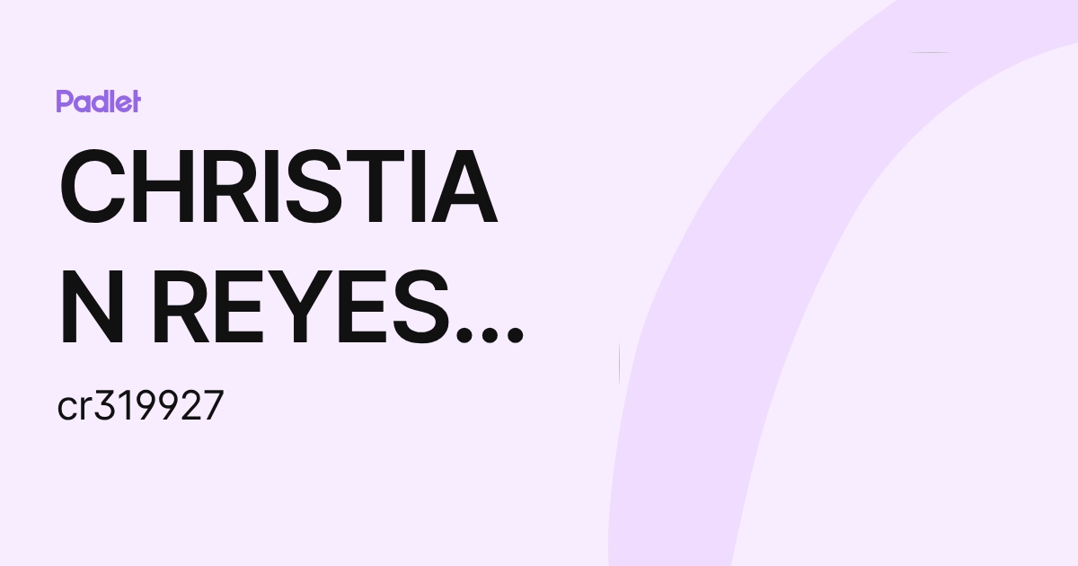 CHRISTIAN REYES VELASQUEZ (cr319927) profile | Padlet