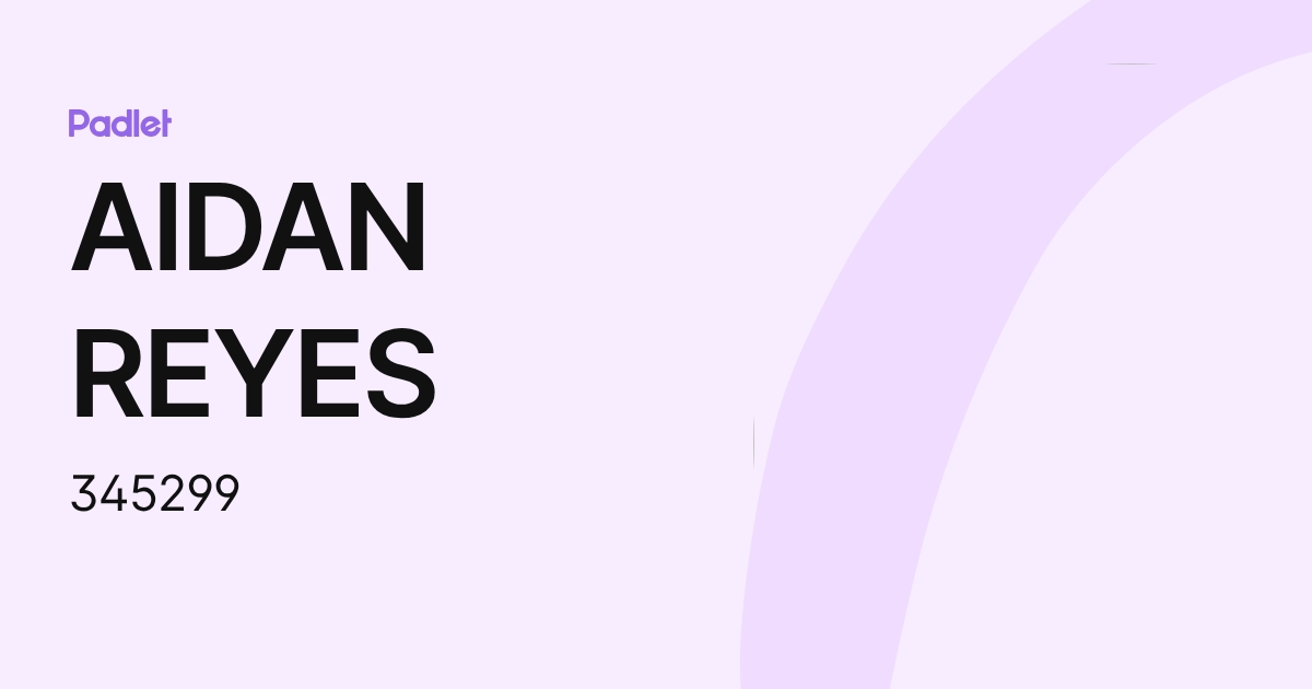 AIDAN REYES (345299) profile | Padlet