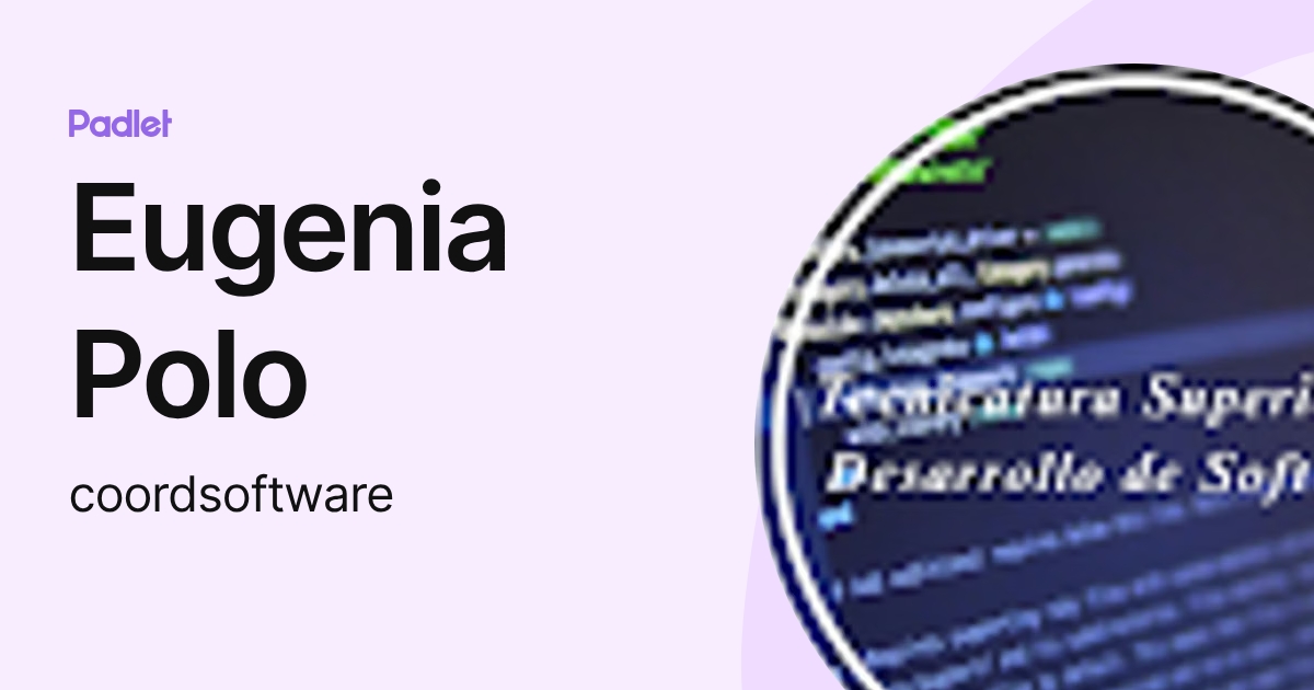Eugenia Polo (coordsoftware) profile | Padlet