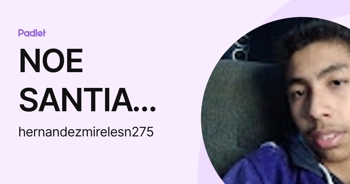 NOE SANTIAGO HERNANDEZ MIRELES (hernandezmirelesn275) profile | Padlet