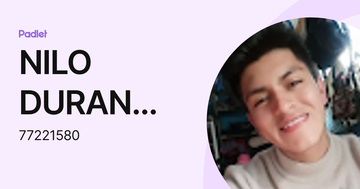 NILO DURAN URRUCHI (77221580) profile | Padlet
