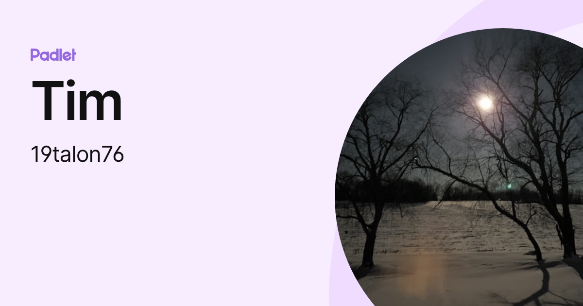 Tim (19talon76) profile | Padlet