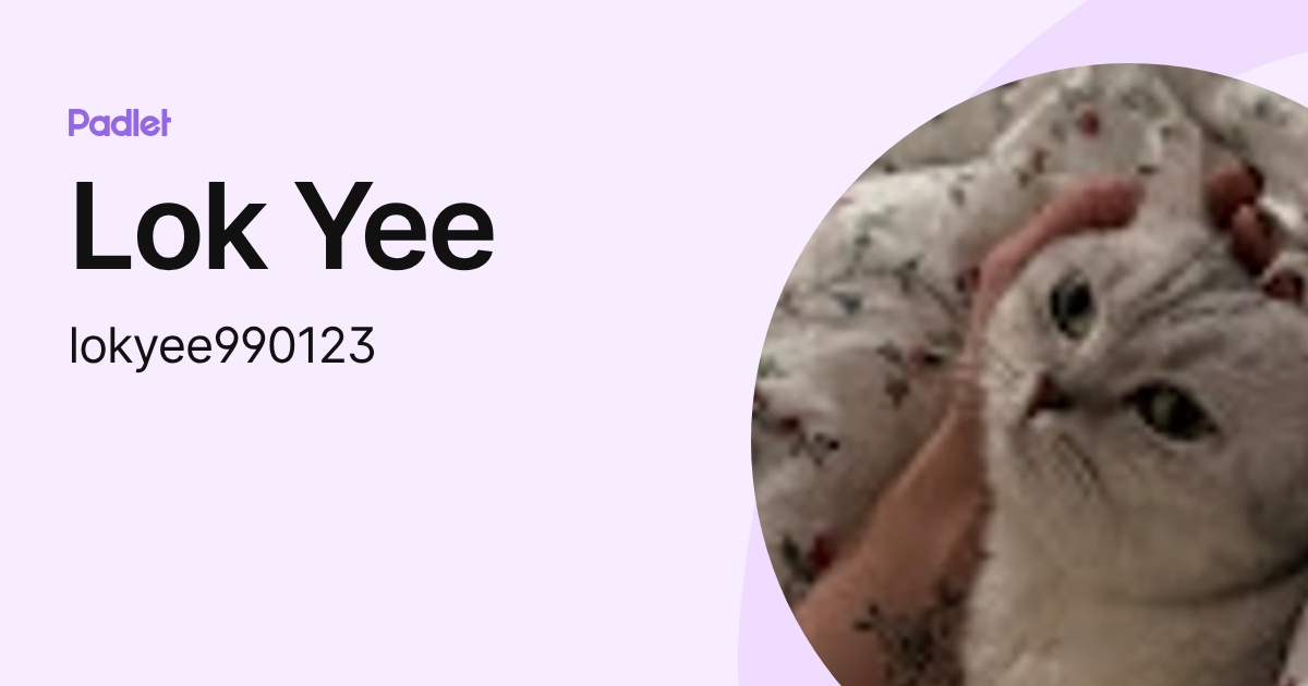 Lok Yee (lokyee990123) profile | Padlet