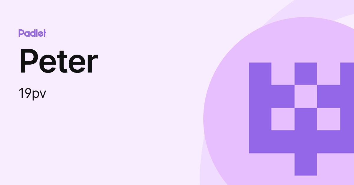 Peter (19pv) profile | Padlet