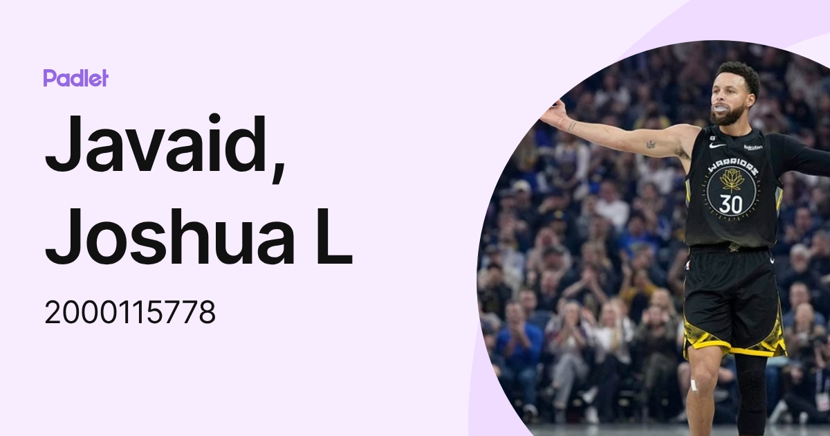 Javaid, Joshua L (2000115778) profile | Padlet