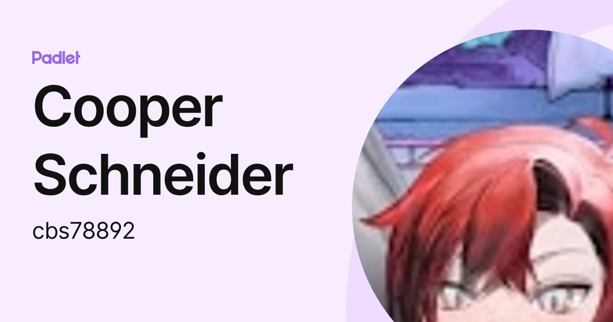 Cooper Schneider (cbs78892) profile | Padlet