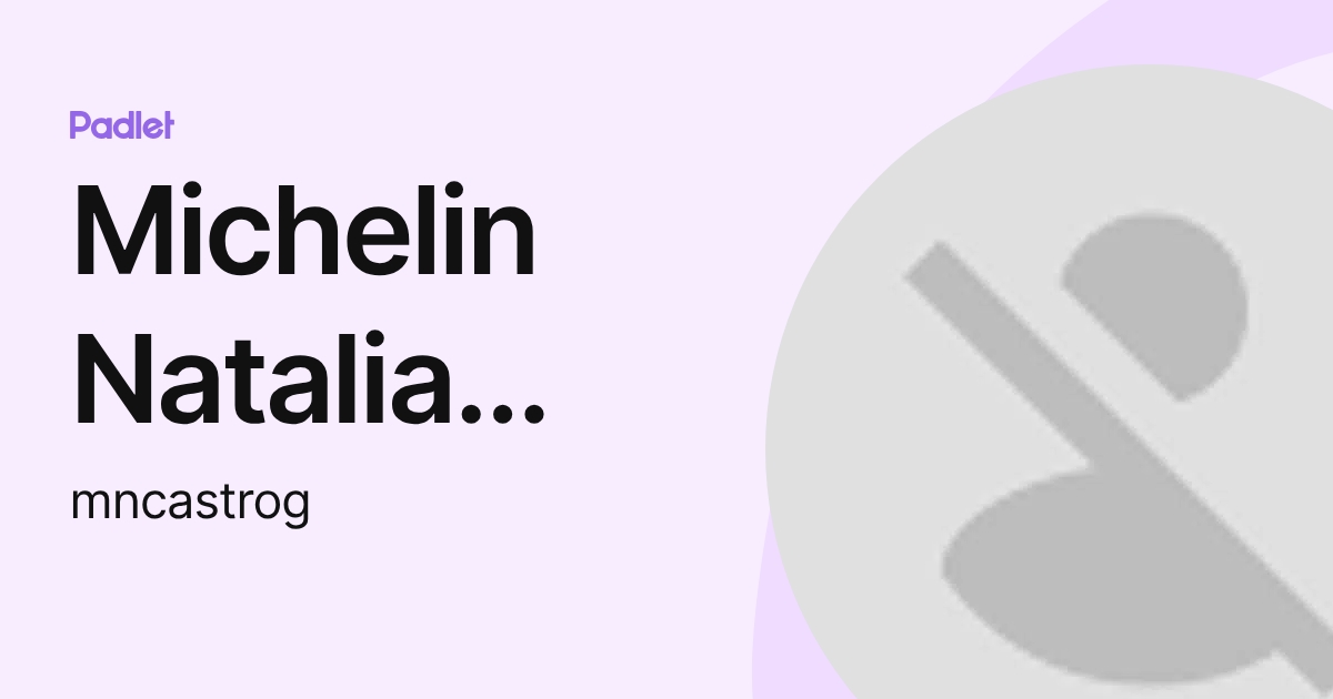 Michelin Natalia Castro Gutierrez (mncastrog) profile | Padlet