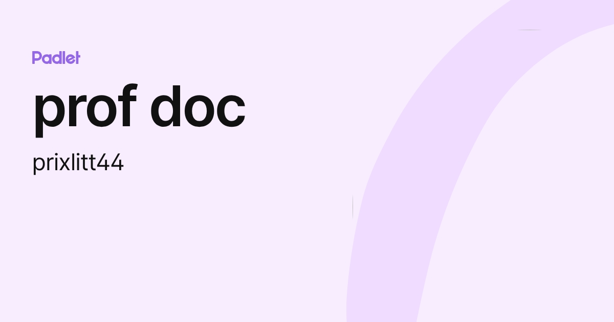 prof doc (prixlitt44) profile | Padlet