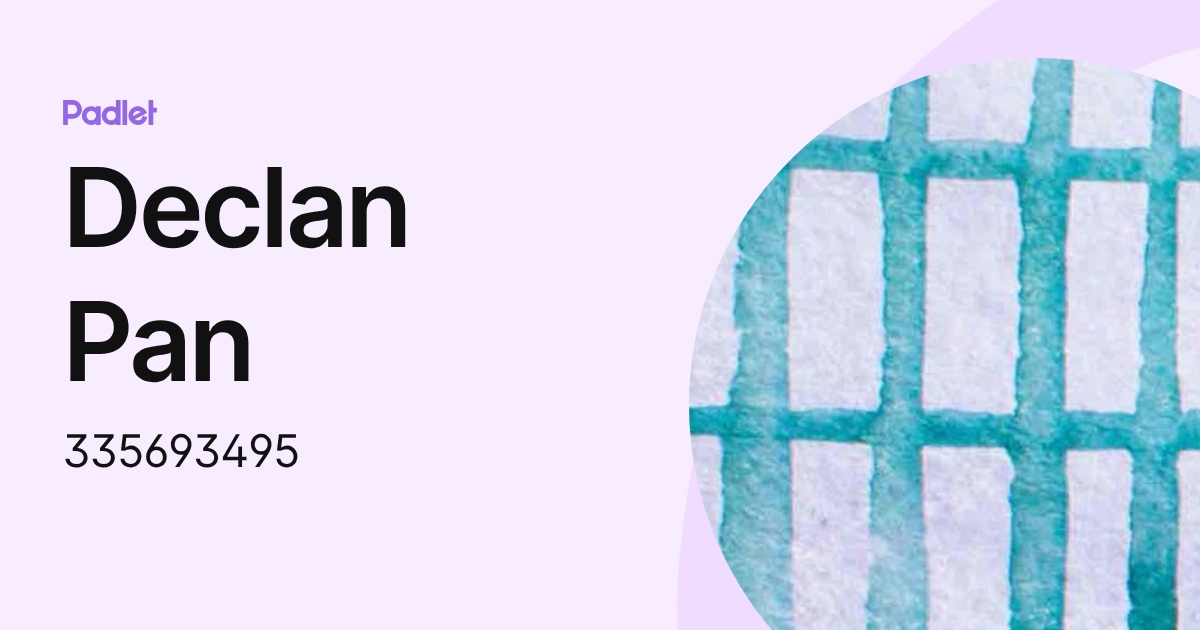 Declan Pan (335693495) profile | Padlet