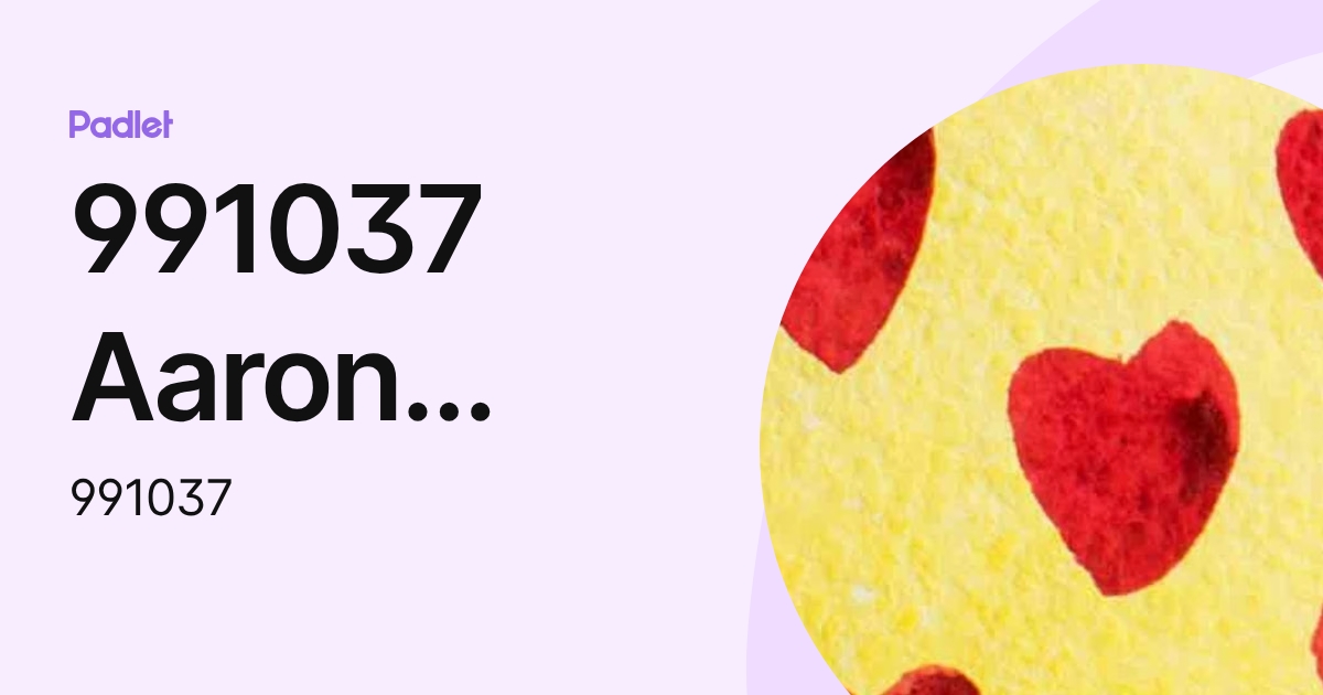 991037 Aaron Roberts - Student (991037) profile | Padlet