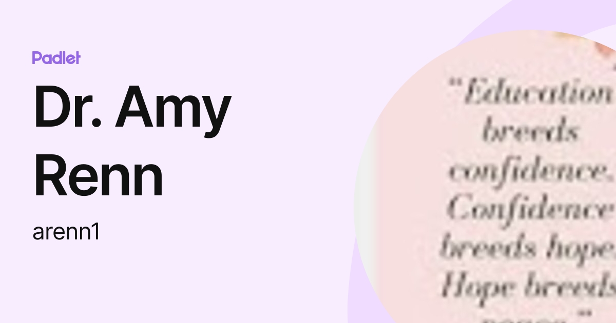 Dr. Amy Renn (arenn1) profile | Padlet
