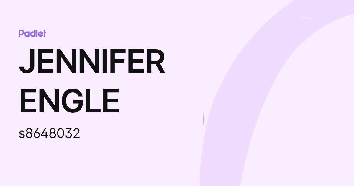 JENNIFER ENGLE (s8648032) profile | Padlet