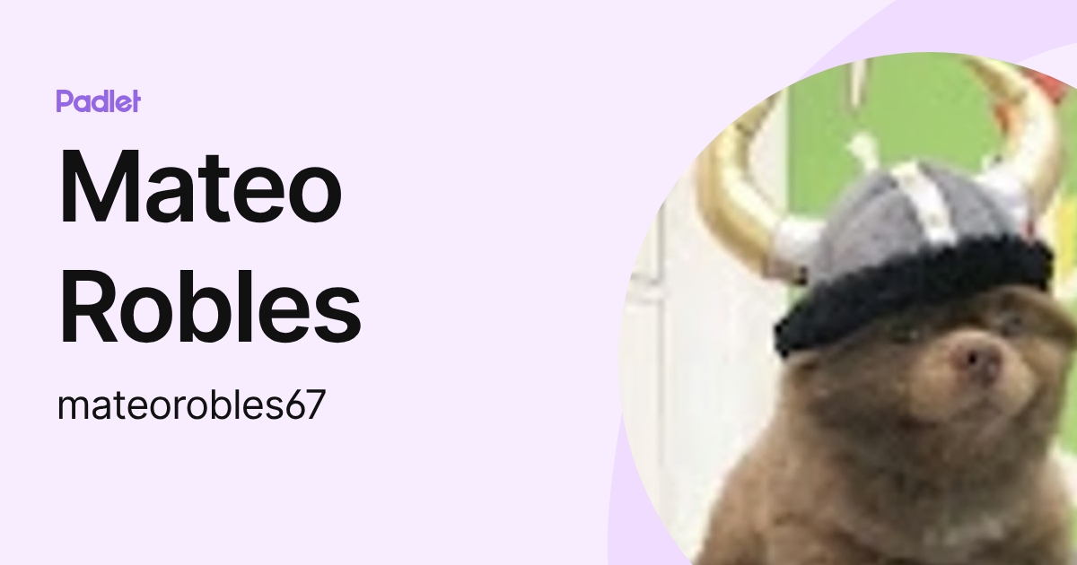 Mateo Robles (mateorobles67) profile | Padlet