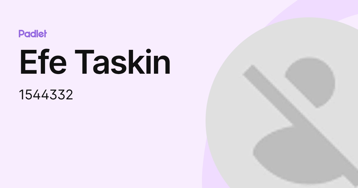 Efe Taskin (1544332) profile | Padlet