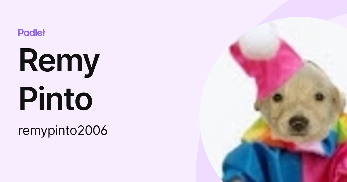 Remy Pinto (remypinto2006) profile | Padlet