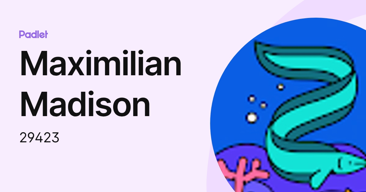 Maximilian Madison (29423) profile | Padlet