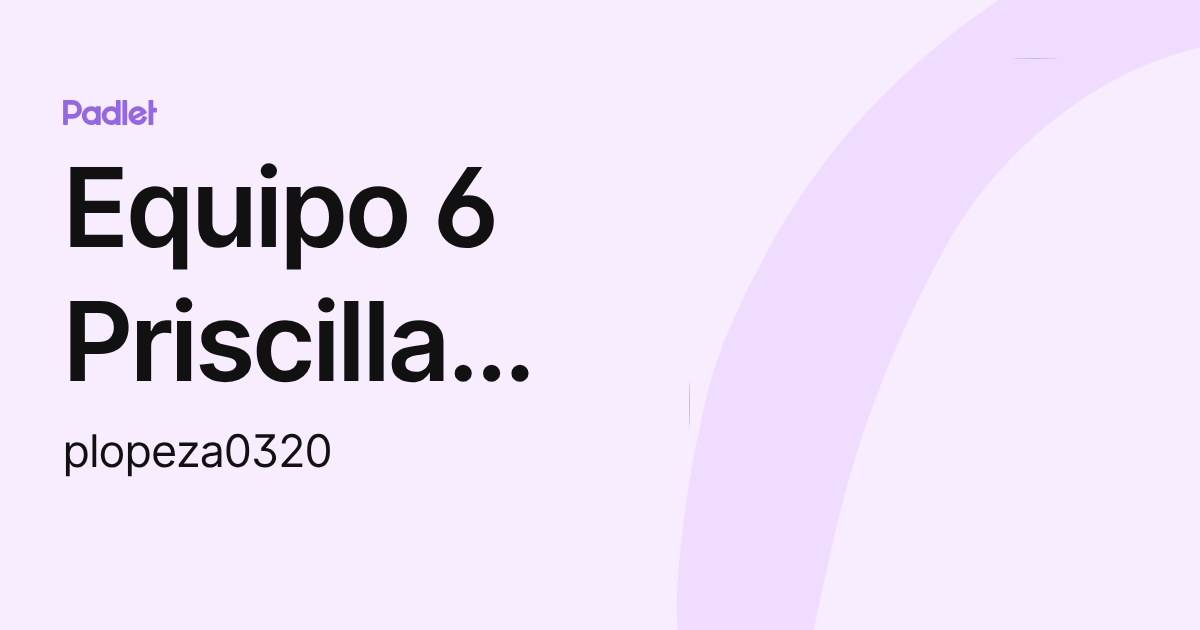 Equipo 6 Priscilla Michelle Melissa Denisse (plopeza0320) profile | Padlet