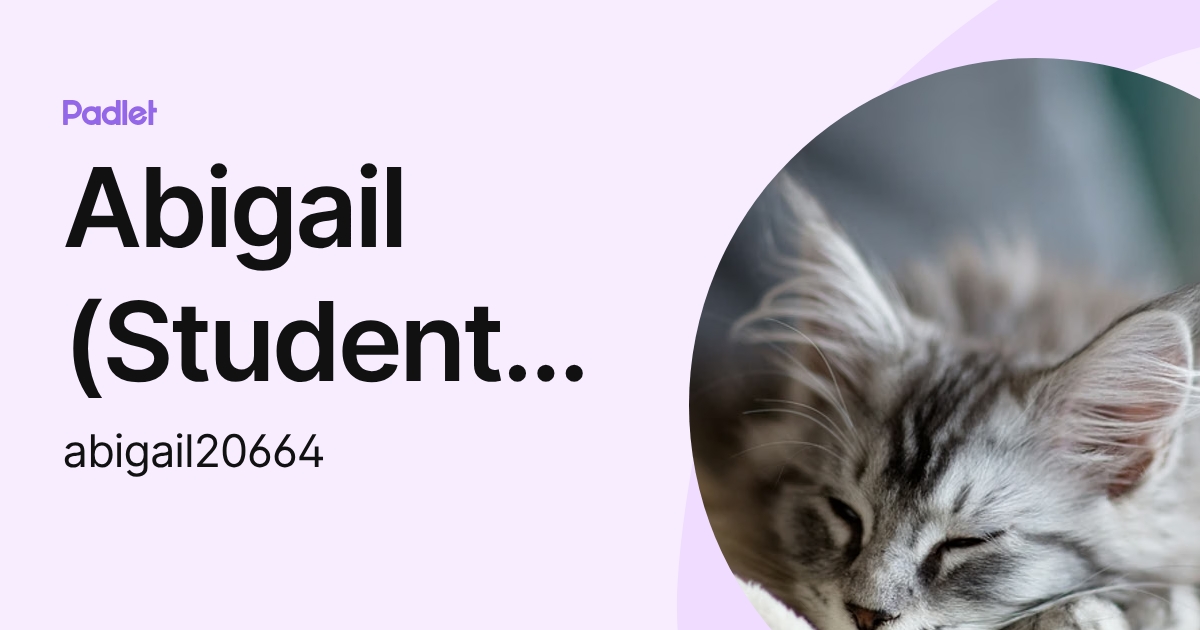 Abigail (Student) HUI (abigail20664) profile | Padlet