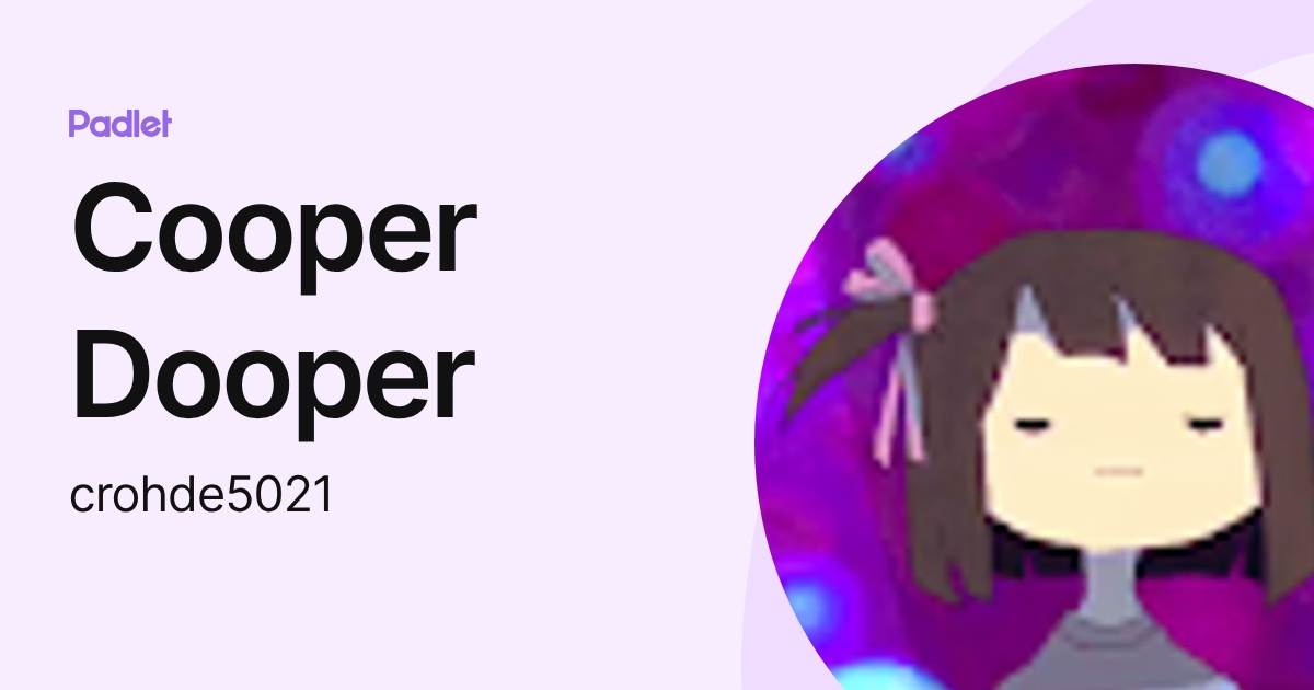 Cooper Dooper (crohde5021) profile | Padlet