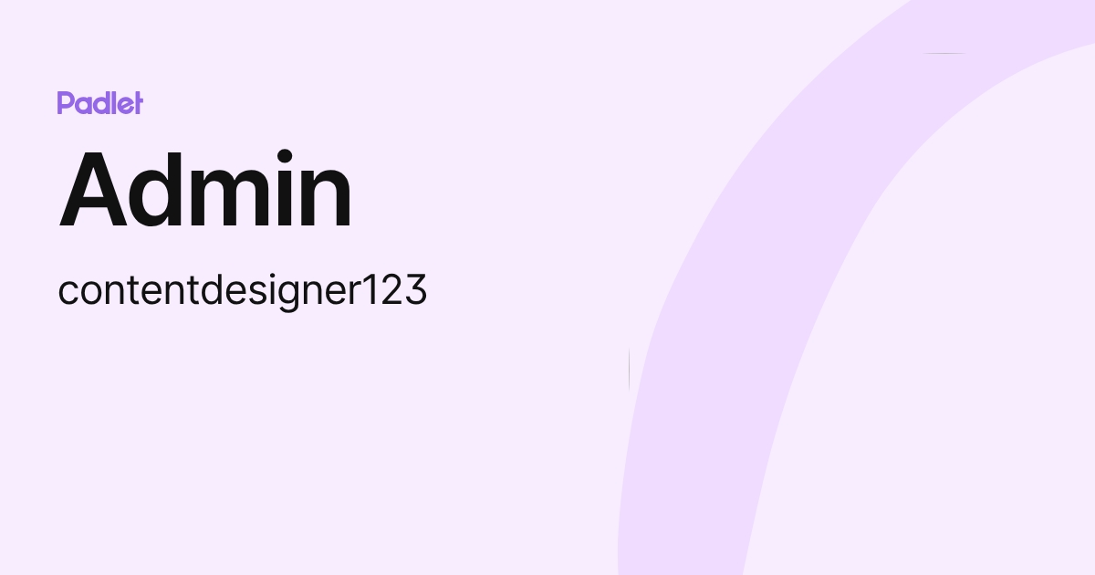Admin (contentdesigner123) profile | Padlet