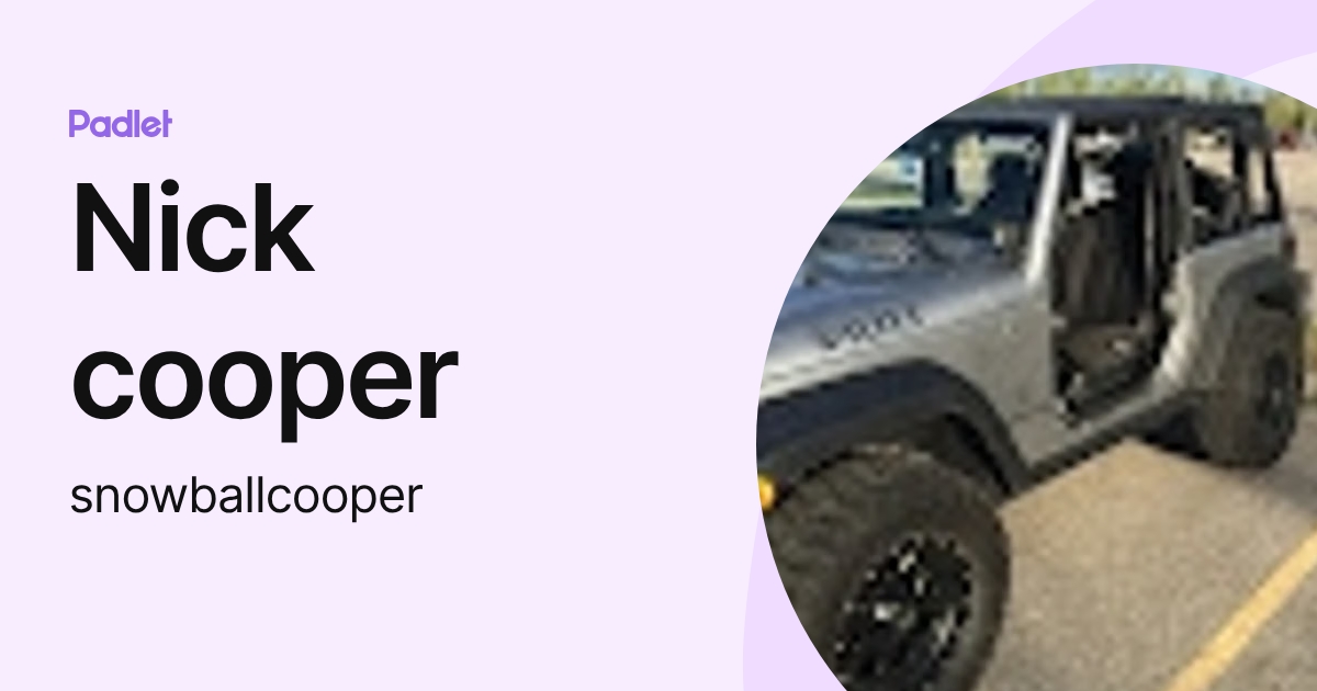 Nick cooper (snowballcooper) profile | Padlet