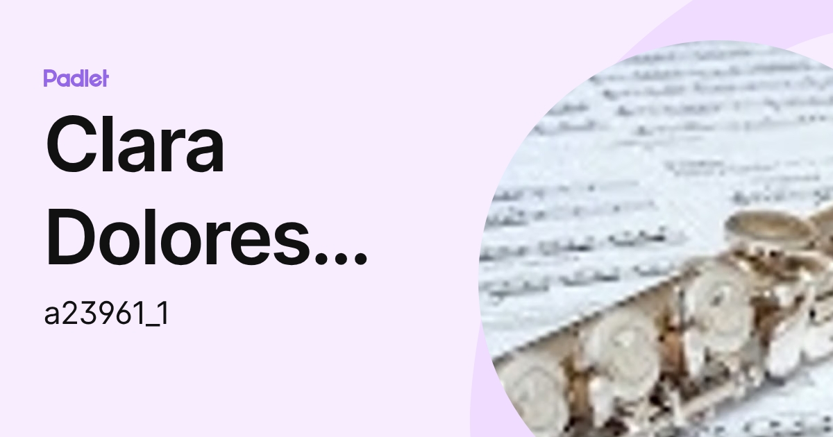 Clara Dolores Pires dos Santos (a23961_1) profile | Padlet