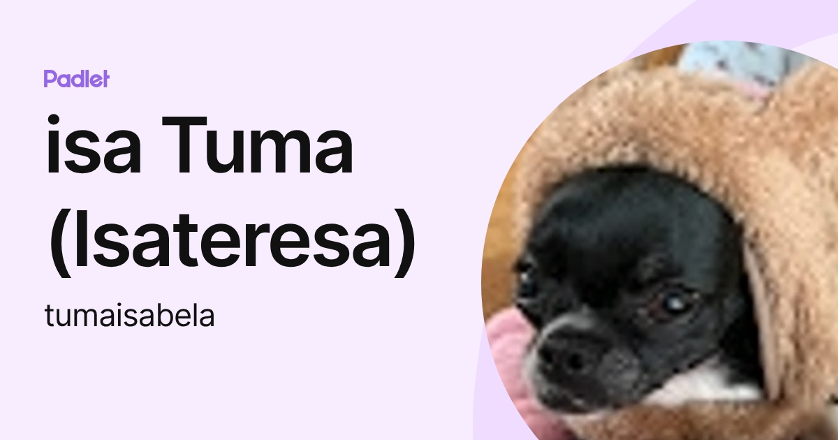 isa Tuma (Isateresa) (tumaisabela) profile | Padlet