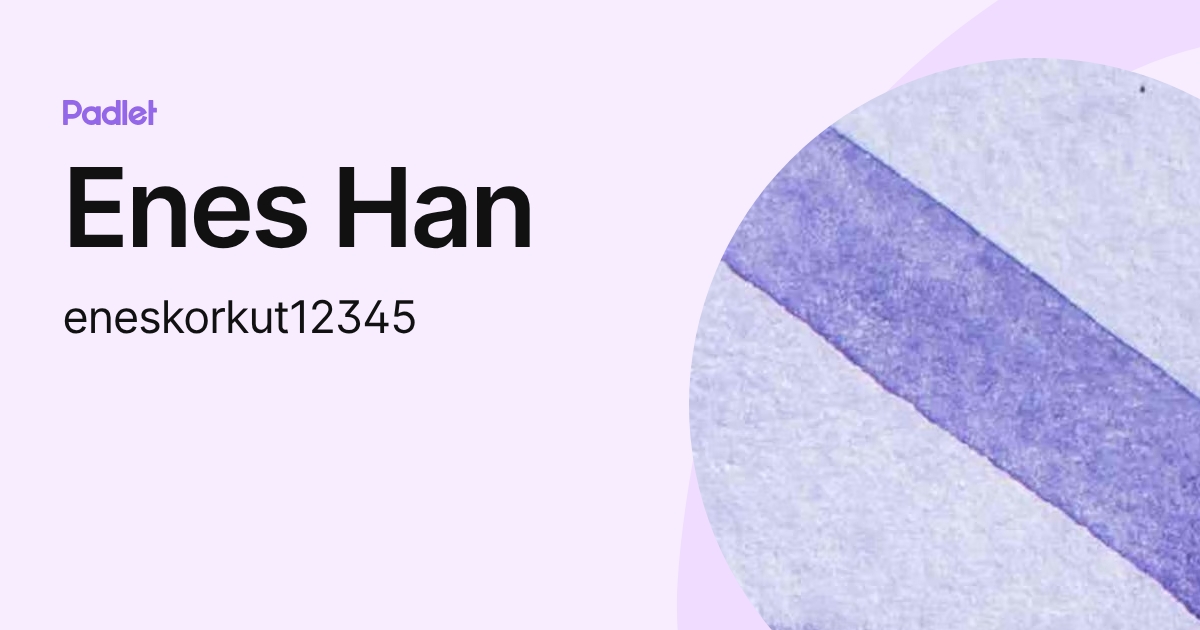 Enes Han (eneskorkut12345) profile | Padlet