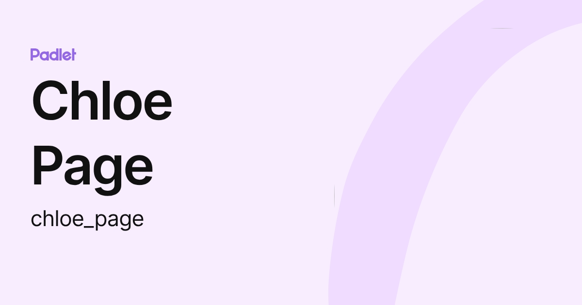 Chloe Page (chloe_page) profile | Padlet