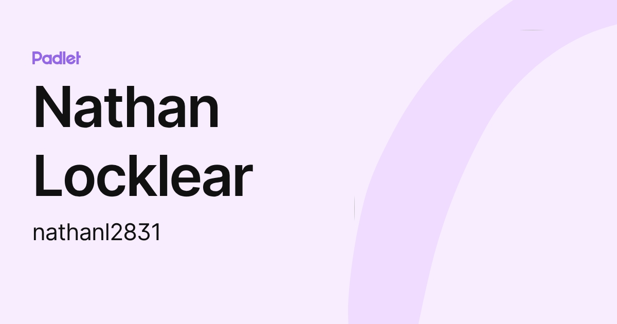 Nathan Locklear (nathanl2831) profile | Padlet