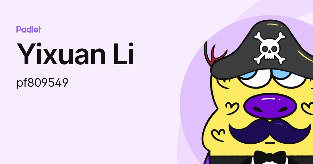 Yixuan Li (pf809549) profile | Padlet