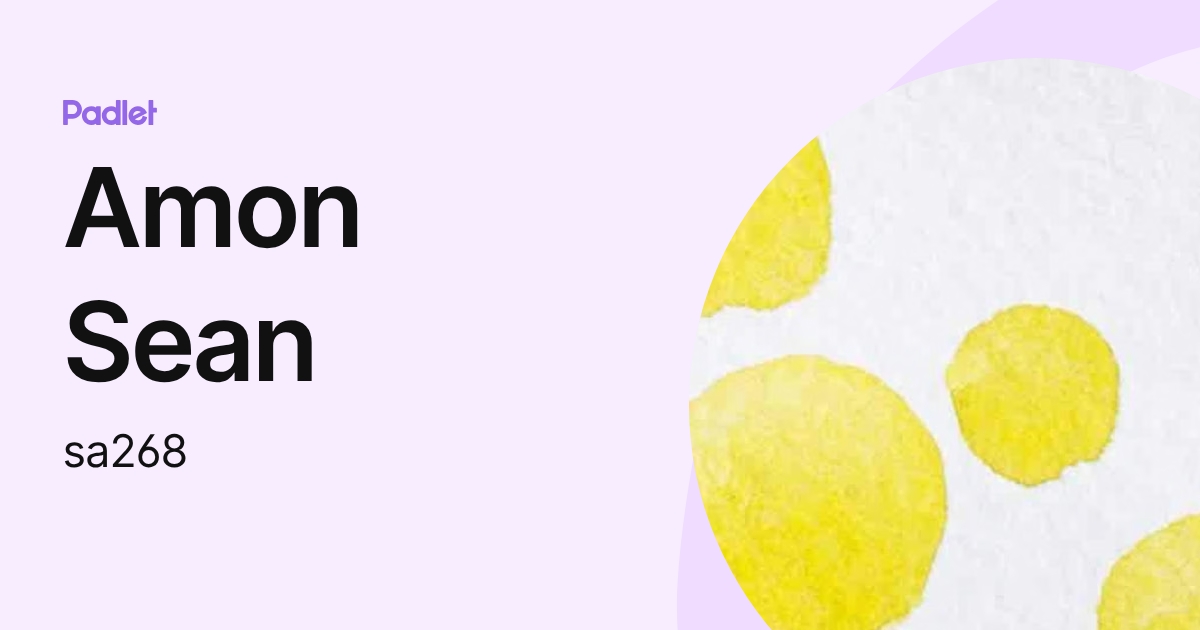 Amon Sean (sa268) profile | Padlet