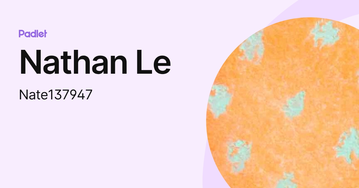 Nathan Le (Nate137947) profile | Padlet