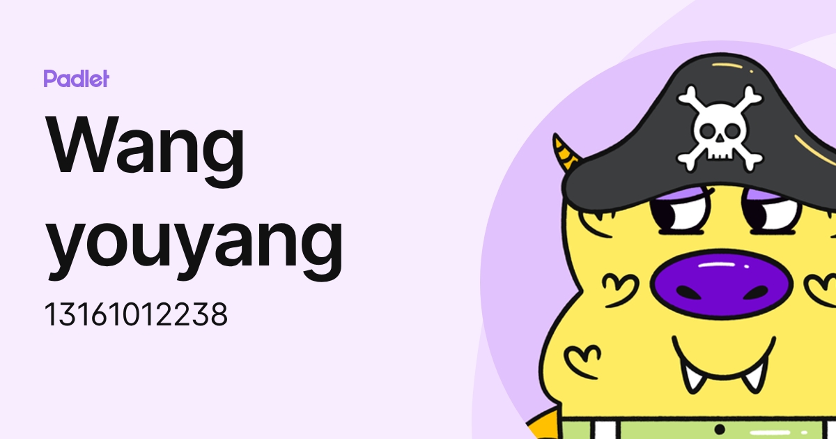 Wang youyang (13161012238) profile | Padlet