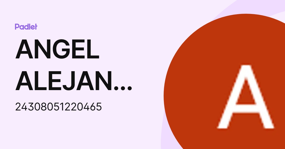 ANGEL ALEJANDRO SOTO RASCON (24308051220465) profile | Padlet