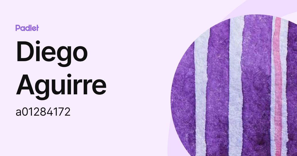 Diego Aguirre (a01284172) profile | Padlet