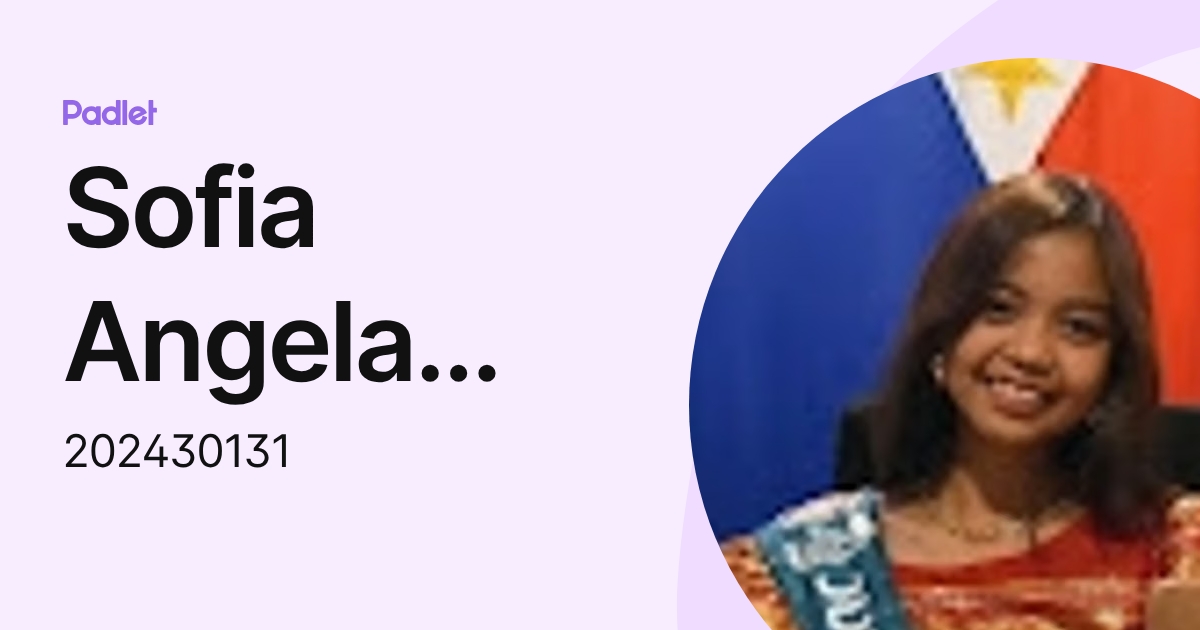 Sofia Angela Beatriz L. Baaco (202430131) profile | Padlet