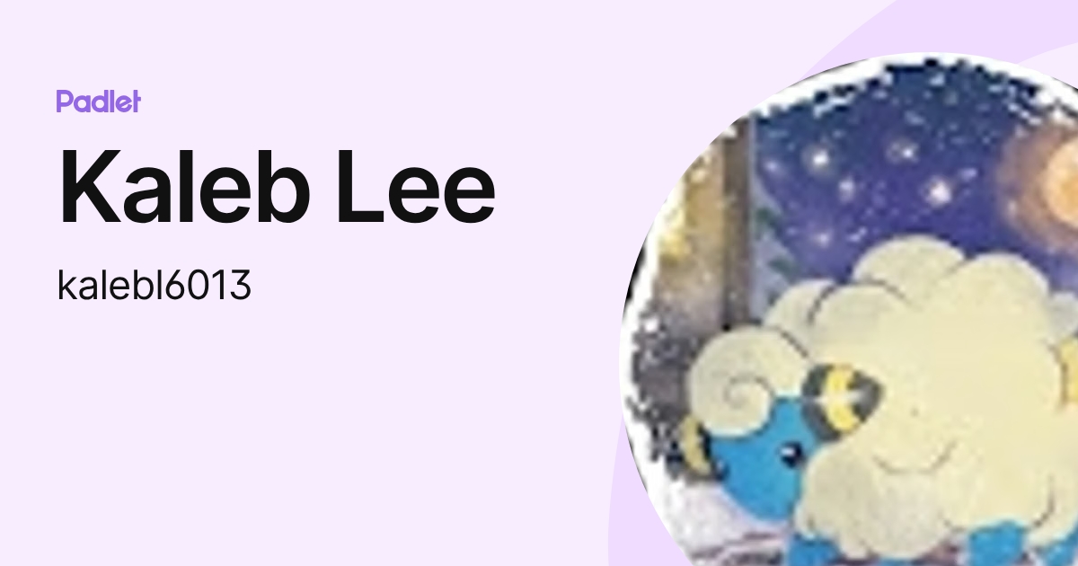 Kaleb Lee (kalebl6013) profile | Padlet