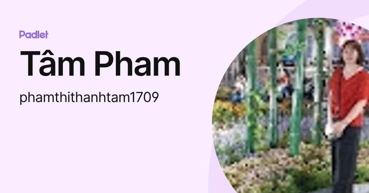 Tâm Pham (phamthithanhtam1709) profile | Padlet