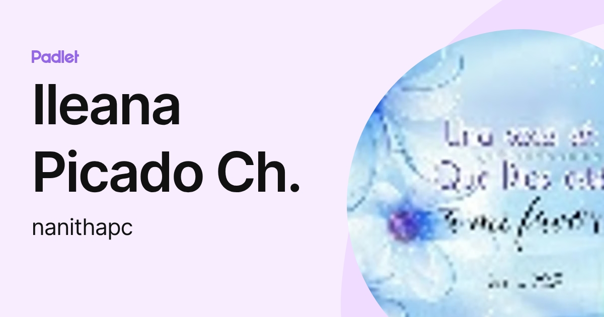 Ileana Picado Ch. (nanithapc) profile | Padlet