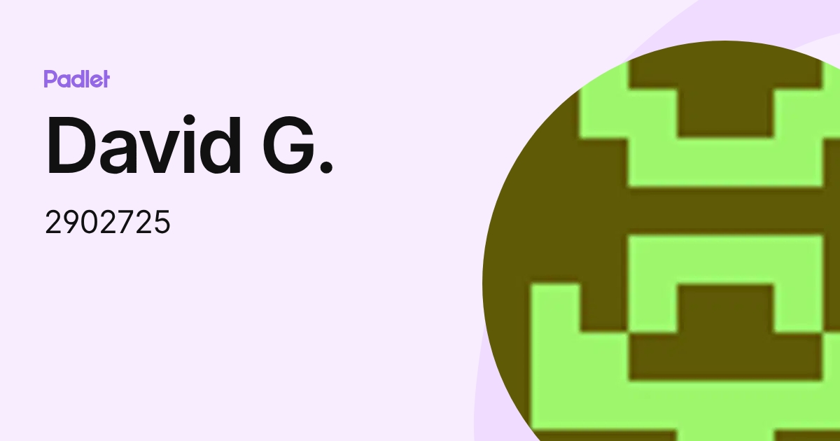 David G. (2902725) profile | Padlet