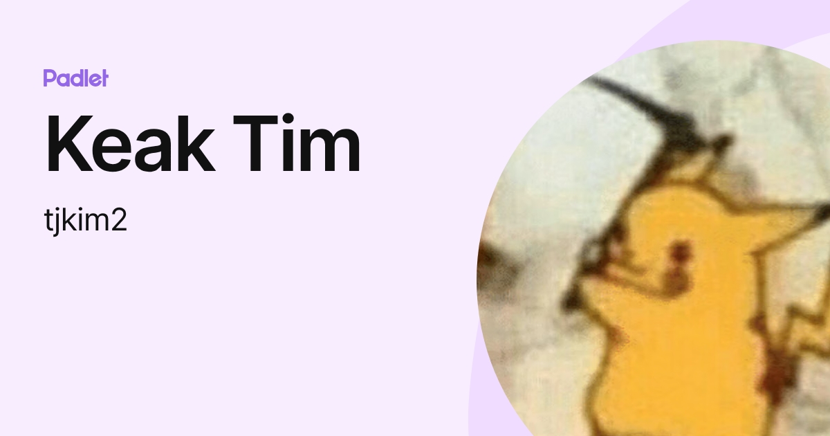 Keak Tim (tjkim2) profile | Padlet