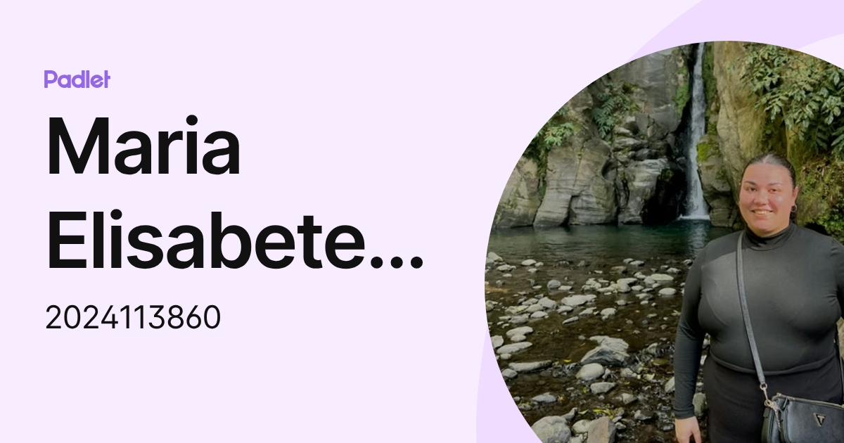 Maria Elisabete Santos (2024113860) profile | Padlet